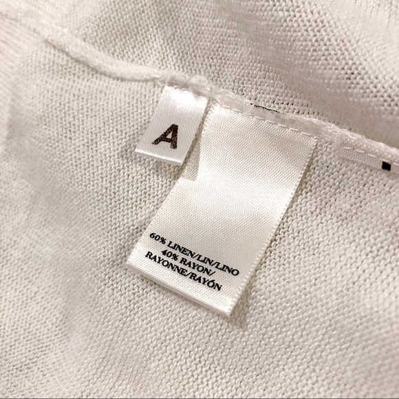 Ann Taylor White Linen Blend Tie Front Sweater Size XS - Picture 4 of 6